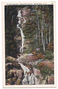 SILVER CASCADE Waterfalls Crawford Notch White Mts New Hampshire NH Postcard WB - Picture 1 of 2