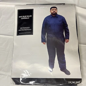 Navy Blue Jumpsuit Costume Adult Men 2XL Halloween Jumpsuit Coveralls - Picture 1 of 3