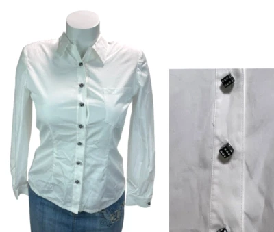 Женская футболка дилера карт Dana Buchman Dice Casino 12 цвет белый профессиональный - Изображение 1 из 4