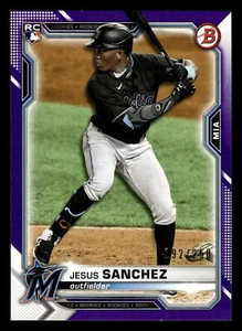 2021 BOWMAN PURPLE #100 JESUS SANCHEZ RC 192/250 - Picture 1 of 2