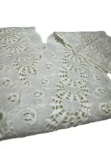 Pizzo ricamato panna scavato 62" lungo 4,5" largo - Foto 1 di 5