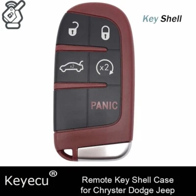 5 Button Red Remote Key Shell Car Fob for Dodge Chrysler Jeep - M3N-40821302 Foto 1 de 3