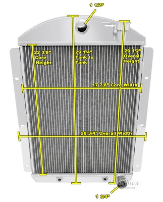 Rel 2 filas 1" radiador Chevy Config-1941-1946 camioneta Chevrolet bloque pequeño motor V8 Foto 1 de 4