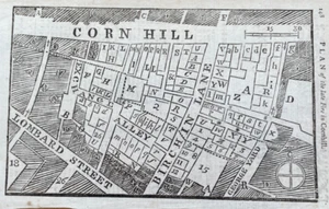 ANTIQUE MAP LONDON CORNHILL THE GREAT FIRE IN EXCHANGE ALLEY 1748 GENTLEMANS MAG - Picture 1 of 3