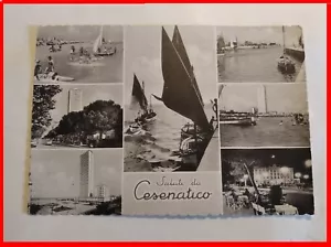 Ansichtskarte von Cesenatico 1960 Panorama Reise Postkarte schwarz-weiß - Bild 1 von 2