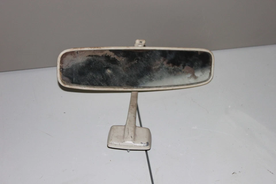 OEM 1969-1974 Volvo 144, 145 Tan Rear View Mirror & Mounting Plate - Image 1 of 4