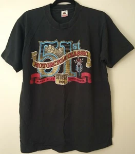 Vintage 1991 Sturgis Motorcycle Rally Single Stitch Black Hills T Shirt Size L - Picture 1 of 3