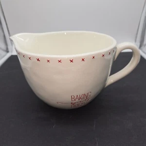 Vintage 2016 Baking Spirits Bright White & Red Mud Pie Batter Bowl 7" x 5" - Picture 1 of 8