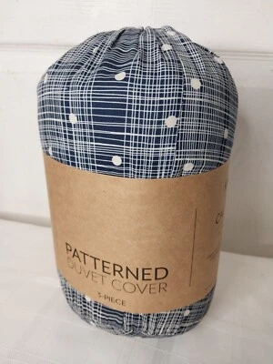 Patterned Duvet Cover Set 3 Pcs  Size King/ Cal King Poka Dots Blue/White  - Image 1 of 4