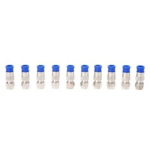 10Pcs RG6 RG59 F Compression Connectors Coaxial Coax Cable Fitting Tools O-Ring - Picture 1 of 8