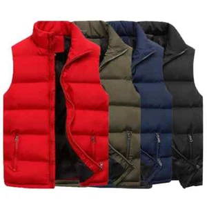 Chaleco de 4 Colores para Hombres Invierno Informal Prendas Exteriores Cálidas Capucha Chaqueta Chaleco Hombres - Imagen 1 de 28