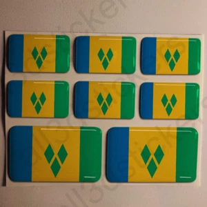 Autocollant Saint-Vincent-et-les-Grenadines Drapeau 3D Résine Adhésif Relief - Imagen 1 de 1