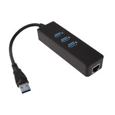 Black 1000M 3 Port Hub USB 3.0 To RJ45 Gigabit Ethernet Lan Network Adapter