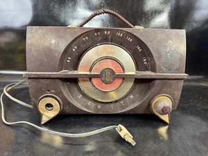 Vintage Zenith Radio J615 Bakelite JUNK  Repair Parts Tube Radio Tabletop - Picture 1 of 15