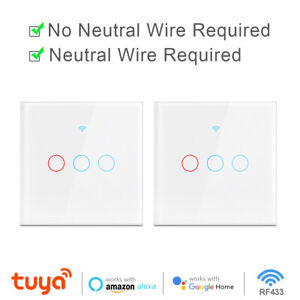 Smart WIFI Light Switch Wall Panel Tuya App Remote For Alexa Google Home IFTTT