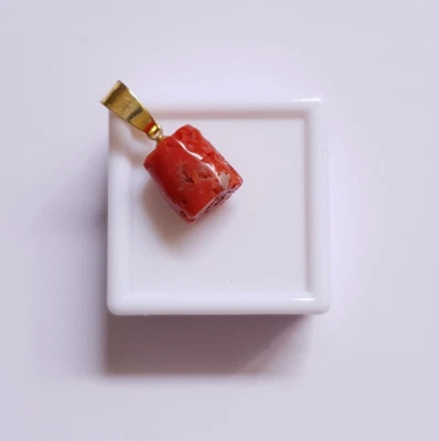 Natürlich Rote Koralle Perlen Anhänger Italien Handgemacht Kettenanhänger - Bild 1 von 4