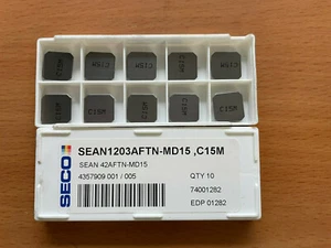 10 placas de corte reversibles SECO SEAN 1203 AFTN-MD15 C15M, IVA incluido - Imagen 1 de 2