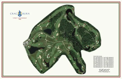 Crag Burn - 1969 - Robt T Jones - una impresión vintage de mapas de campo de golf Foto 1 de 3