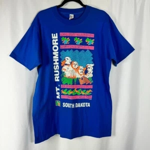 Camiseta De Colección Mt Rushmore Gráfico Neón Recuerdo Viaje 100% Algodón EE. UU. XL - Imagen 1 de 5