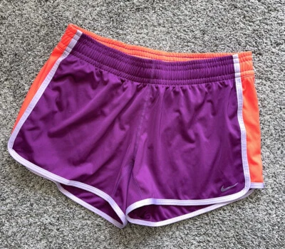 Nike dri fit Shorts Women Small S Purple Orange Gym running 2900 - Image 1 of 4
