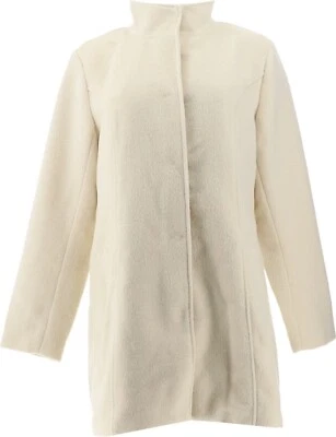 Abrigo Isaac Mizrahi imitación alpaca cuello soporte lino 12 nuevo sin etiquetas (29) Foto 1 de 4