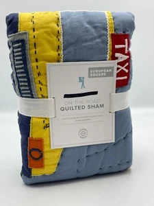 Pottery Barn Kids On The Road Quilt, Euro Sham w/Pillow Insert 26" x 26" - Picture 1 of 8