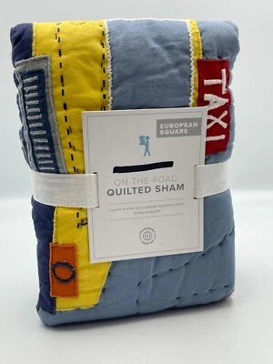 Colcha Pottery Barn Kids On The Road, Euro Sham com inserção de travesseiro 26" x 26" - Imagem 1 de 4