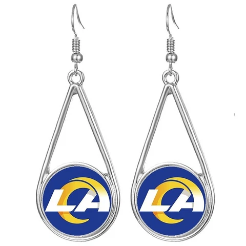 Los Angeles LA Rams Womens Silver Drop Dangle Earrings w Gift Pkg D29 Cover