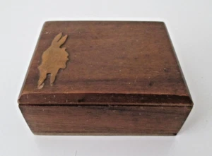 Southwest Style Wooden Trinket Box Native American Man Silhouette 3.75" Vtg AZ60 - Picture 1 of 11