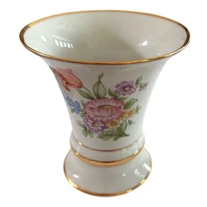 ROYAL DUX BOHEMIA handbemalte florale Vintage Keramik Vase 6" - Bild 1 von 4