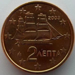 Greece 2 euro cent  2003  UNC - Picture 1 of 2