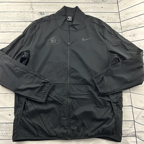 Nike Standard Fit Colorado Buffaloes Full Zip Windbreaker Jacket Men's XL Black Cover