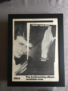 David Bowie Heroes Framed Advert / Ad 18" x 14" - Picture 1 of 1