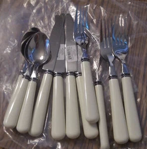 Cubiertos de acero inoxidable Le Comptoir avena marfil *NUEVO* 12/pieza svc/4 N5 - Imagen 1 de 3