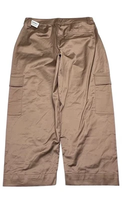 Pantalones Old Navy para mujer 2 bronce satinado tiro extra alto cargo barril pierna ancha nuevos con etiquetas Foto 1 de 3