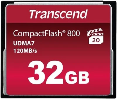 Transcend 32GB CompactFlash 800 Memory Card, Up to 120/60 MB/s, 32 GB  - Image 1 of 4