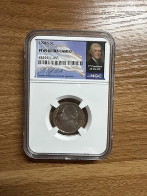 1994-S Proof Jefferson Nickel 5c NGC PF69 Ultra Cameo - Image 1 of 2