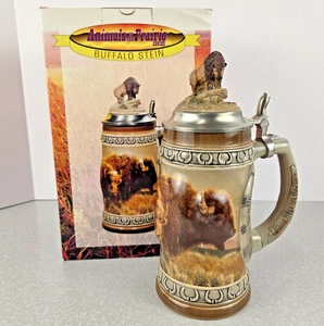 Tiere der Prärie Büffelstein Bierkrug Anheuser Busch 1996 Gerz 0704 - Bild 1 von 21