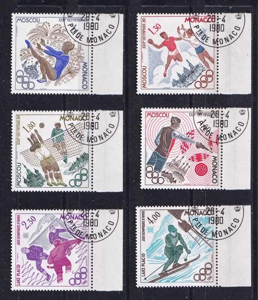 Mónaco Mi 1415-1420 Est Deporte Olímpico Juegos Voleibol Balonmano Hockey - Imagen 1 de 1