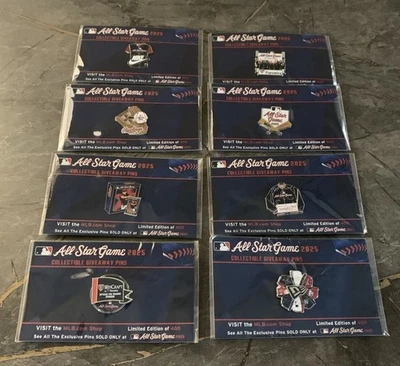 2025 MLB All Star Game Complete Pin Set Of 8 All Star Village Exclusive ASG Pins - Image 1 of 4