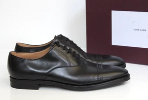 sz 11 US / 10 UK John Lobb Bristol Cap Toe Oxford Loafer Black Leather Men Shoes - Picture 1 of 9