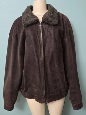 Chaqueta de bombardero de cuero contemporánea Expressions para hombre talla XL Foto 1 de 4