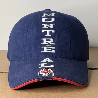 Vintage Montreal Alouettes Hat Cap Fitted S/M Mens Navy Red CFL Football Puma Foto 1 de 4