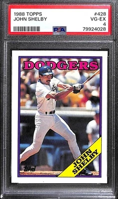 1988 TOPPS #428 JOHN SHELBY PSA 4 VG-EX 79924028  - Image 1 of 3
