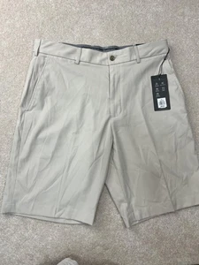 Walter Hagen Shorts Mens 34 Light Khaki Perfect 11 Golf Flat Front 10" Inseam - Picture 1 of 6