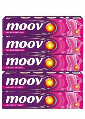 Moov Fast Pain Relief Cream With Nilgiri Oil Ayurvedic Ointment Pack of 5X 50g - Image 1 of 4