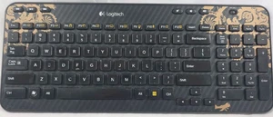 Logitech K360 Wireless Keyboard Gold Floral Edition – USB Compact Tested - Picture 1 of 6