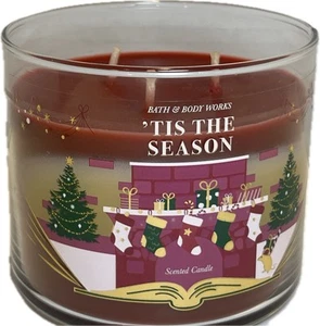 BATH & BODY WORKS 'TIS THE SEASON 3 WICK 14.5 OZ SCENTED CANDLE - Picture 1 of 5