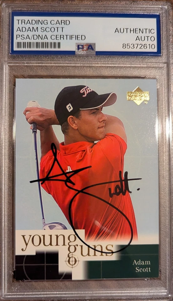 Adam Scott Signed 2001 Upper Deck Young Guns Trading Card Auto PSA/DNA Masters - Image 1 of 1