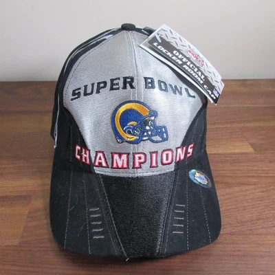 DE COLECCIÓN Gorra de los St. Louis Rams Campeón del Super Bowl NFL Vestuario Logo Atlético Foto 1 de 4